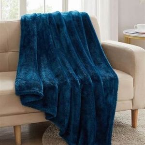 VNCY Home High Pile Plush Throw  50 x 60, Blue
